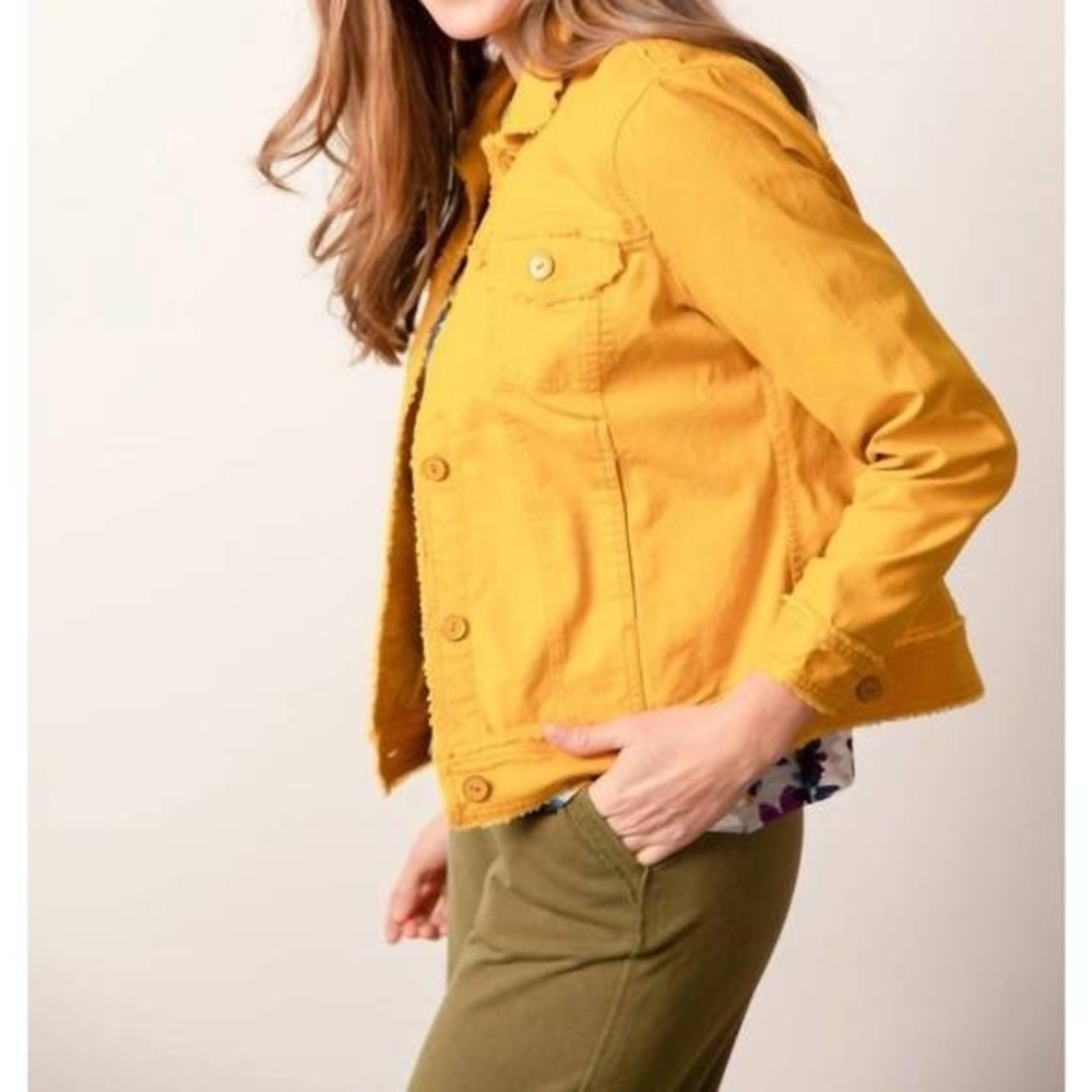Habitat Women's‎ Washed Canvas Frayed Jacket - Dijon Mustard Yellow - #71321 - S